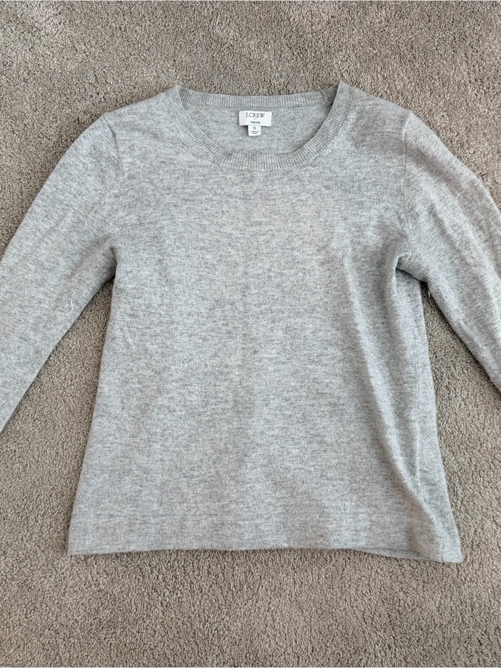 J. Crew Heather Gray Teddie Crewneck Sweater